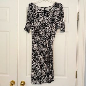 Worn Twice Ann Taylor Black & White Jersey Dress L